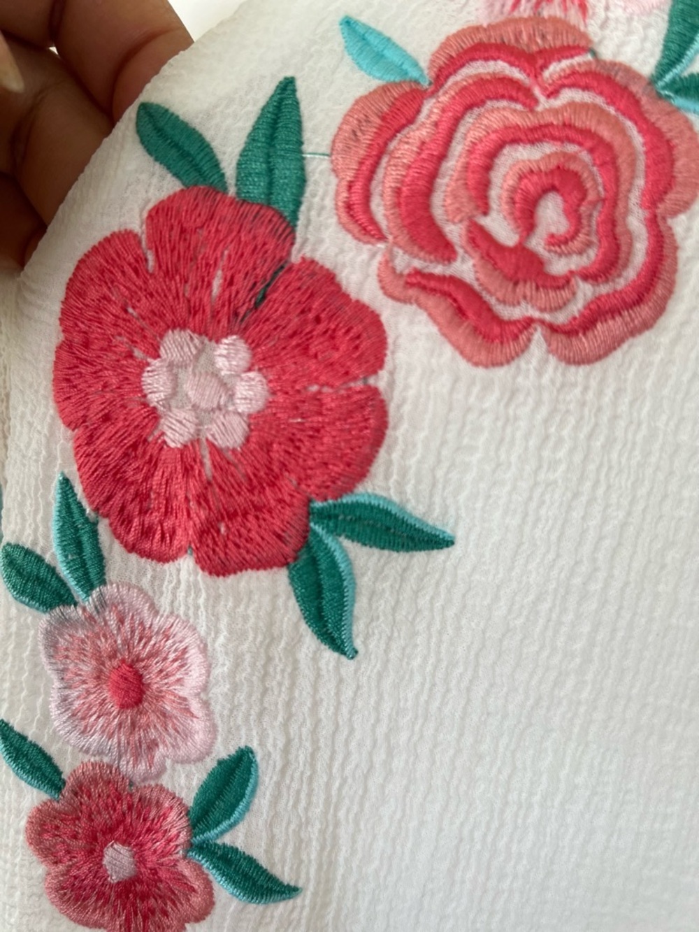 NWOT Savanna Jane Babydoll Dress with Pink Floral Embroidery - Picture 5 of 9